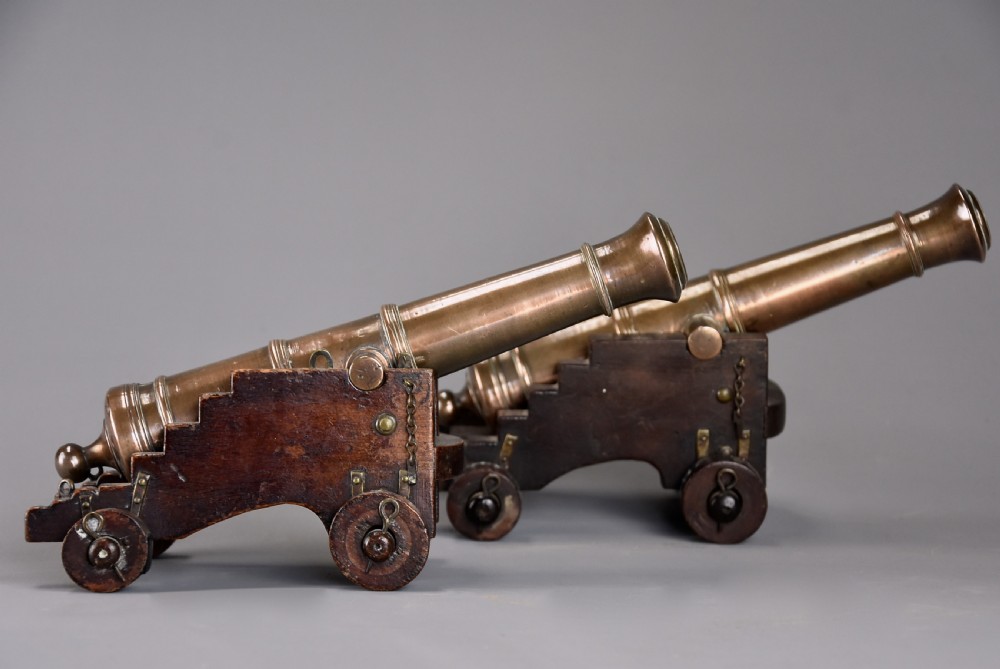 Pair of 19th century naval desk cannon View VI