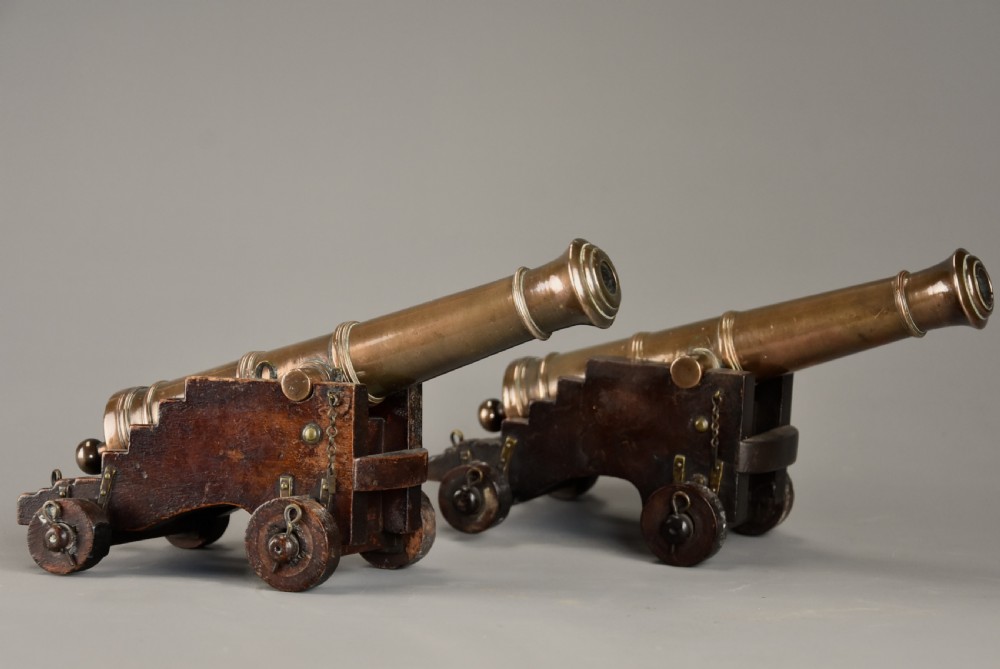 Pair of 19th century naval desk cannon View VII