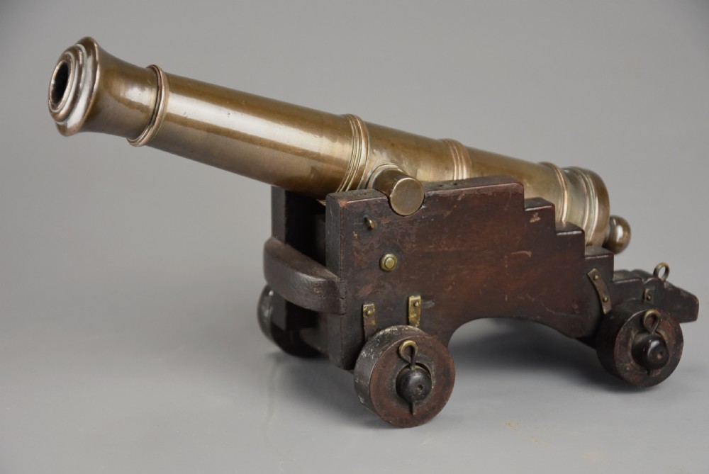 Pair of 19th century naval desk cannon View XII
