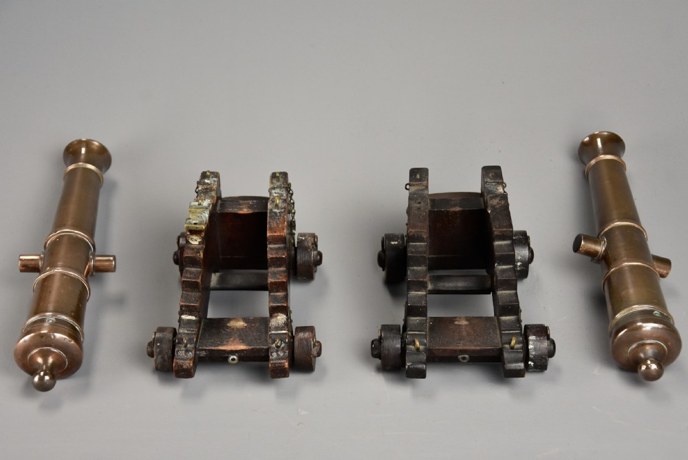 Pair of 19th century naval desk cannon View XIV