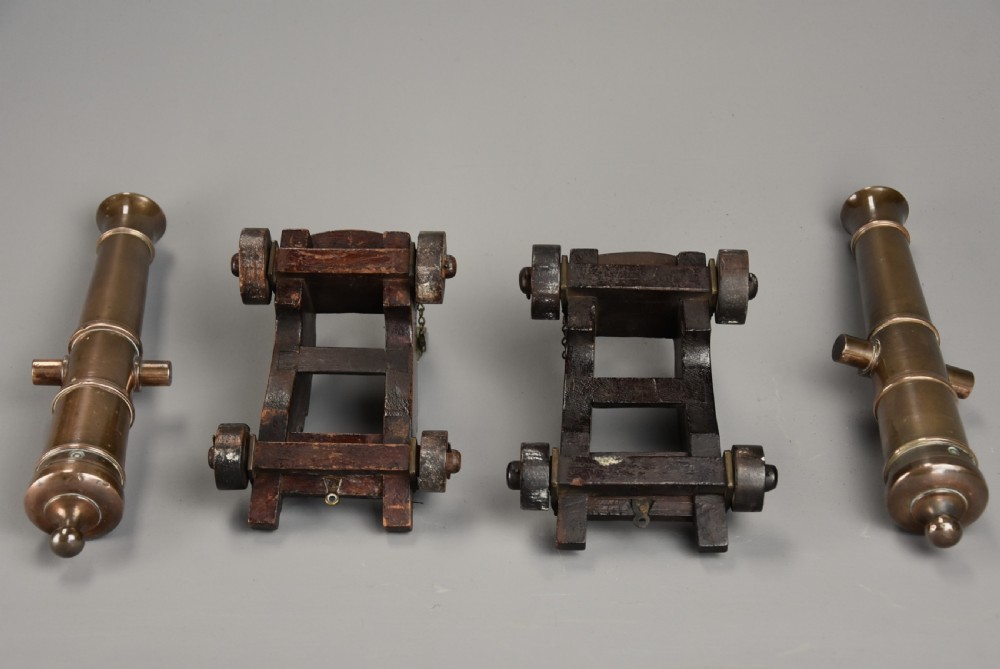 Pair of 19th century naval desk cannon View XV