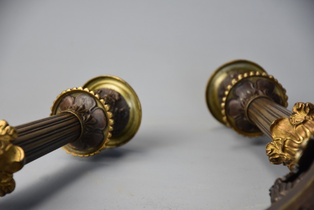 Fine quality pair of early 19thc Regency bronze and gilt bronze candlesticks View IV