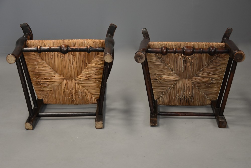 Matched set of eight mid 19thc ash, elm and sycamore spindle back chairs of super patina View XIV