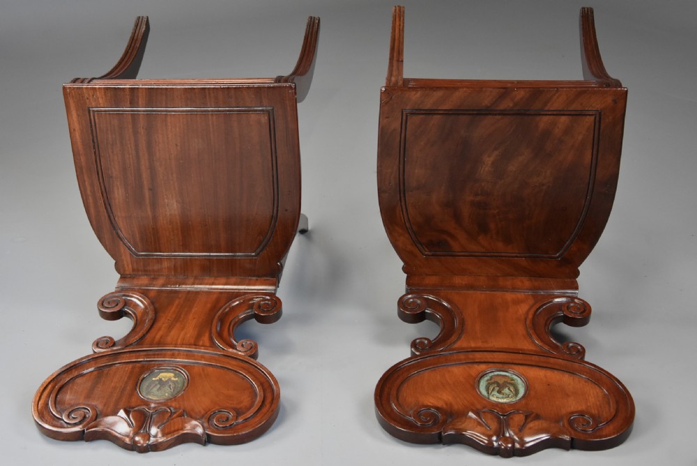 Pair of early 19th century Regency mahogany hall chairs of fine patina View XII