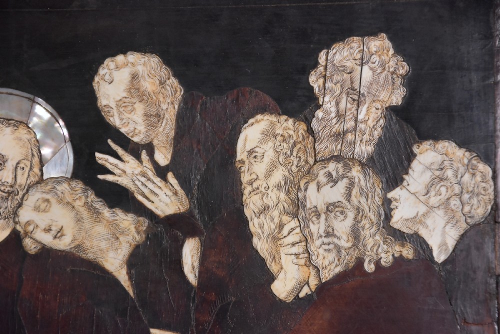 Rare Continental early 17th century walnut panel depicting ‘The Last Supper’, possibly Italian View XI