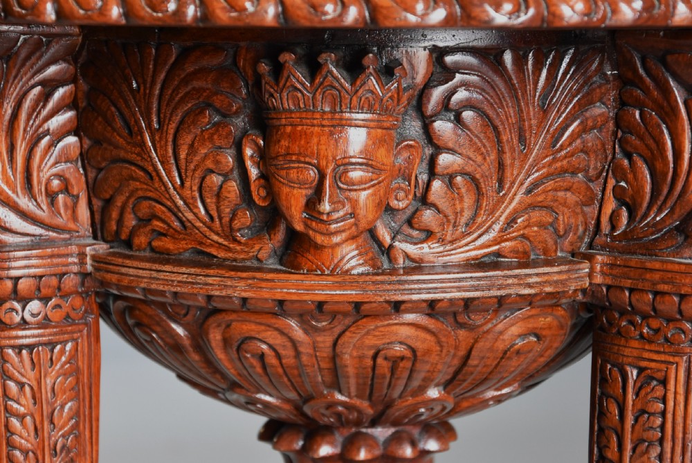 Late 19th century highly decorative Indian padouk carved jardiniere or wine cooler View VIII