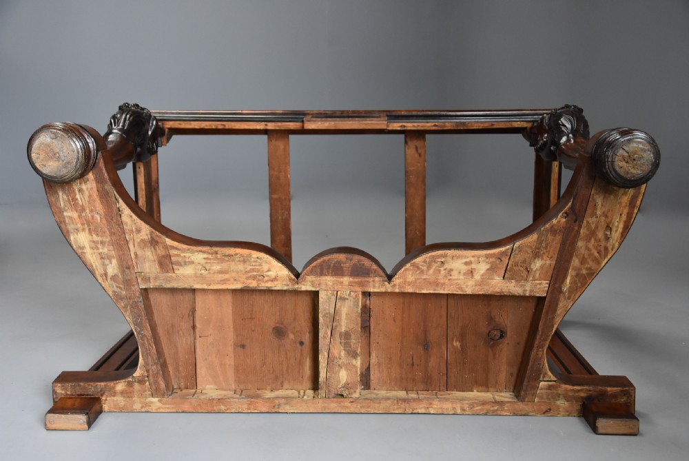 Rare pair of Italian early 19th century walnut console tables View XX