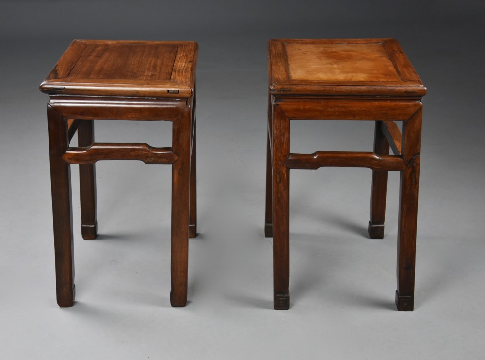 Near pair of late 19th century Chinese Ming style lamp tables or stands  View VII