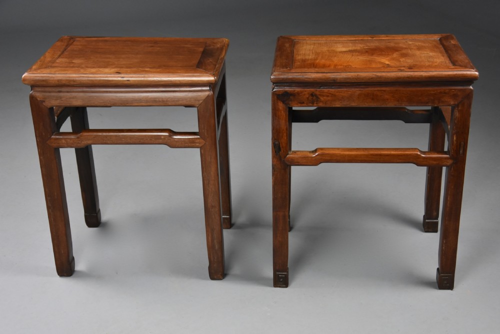 Near pair of late 19th century Chinese Ming style lamp tables or stands  View VIII