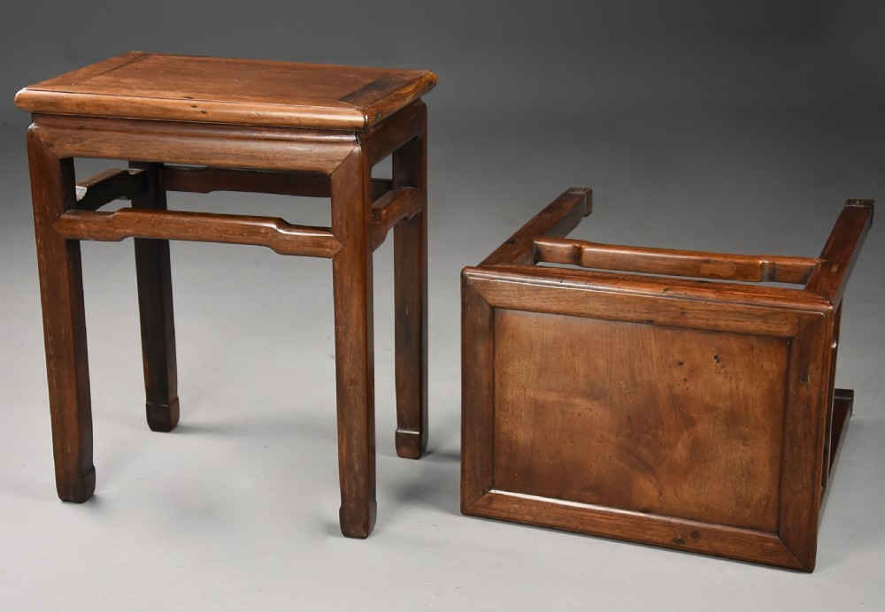 Near pair of late 19th century Chinese Ming style lamp tables or stands  View IX