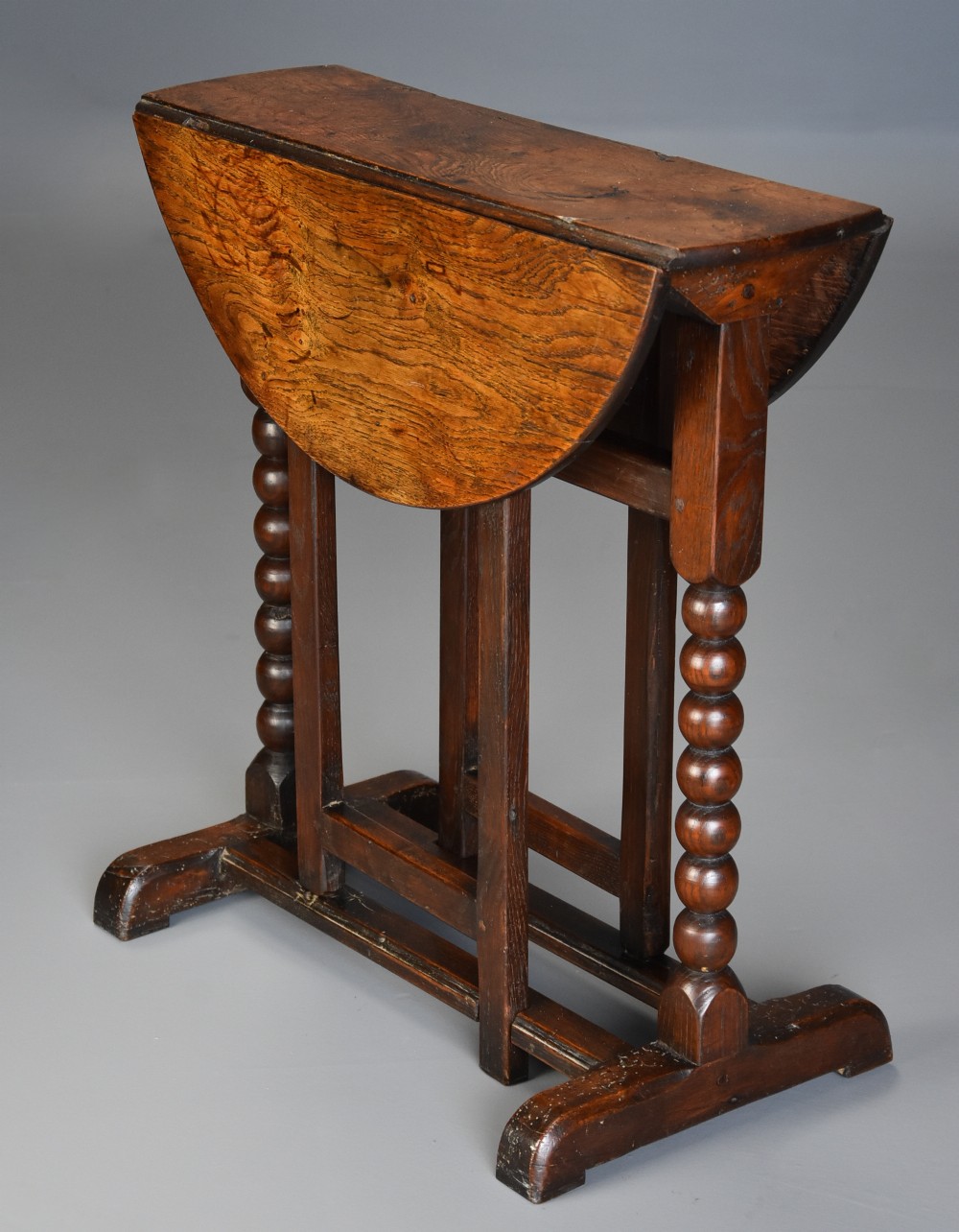 Extremely rare late 17thc oak joined gateleg table of small proportions
