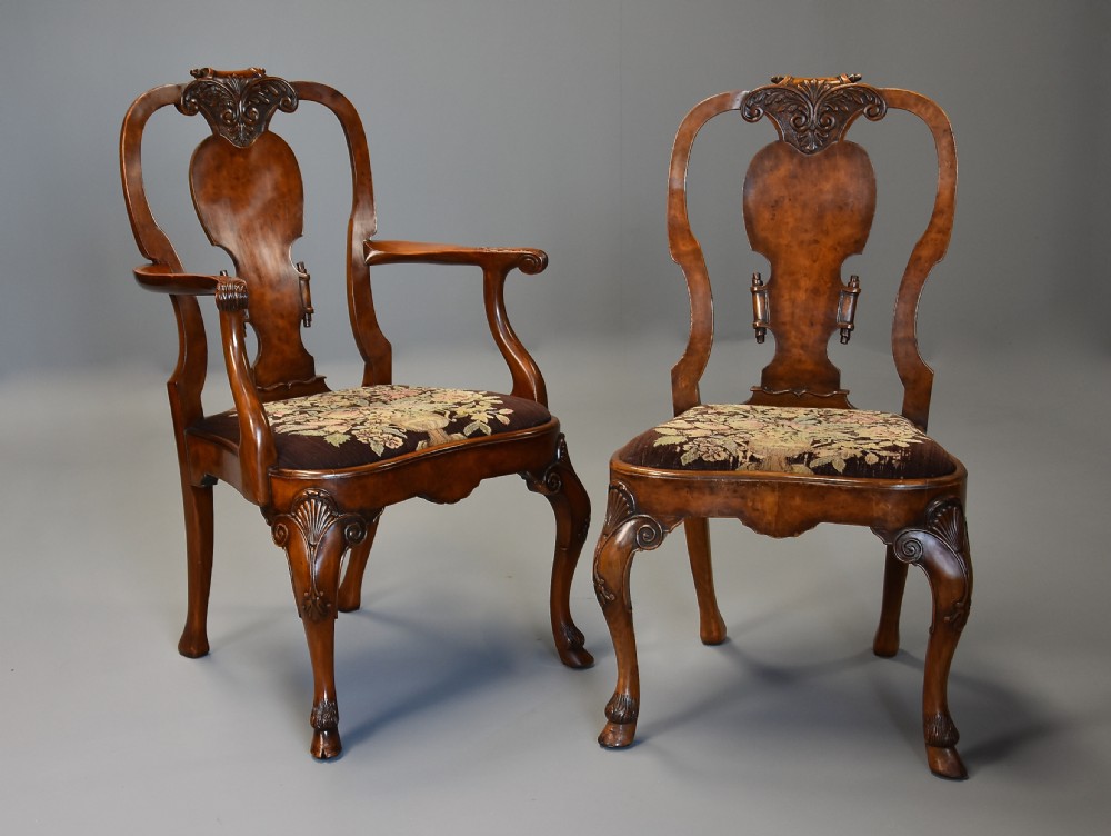Superb quality early 20th century walnut dining suite/table & chairs in the manner of ‘Waring & Gillow’ View XI