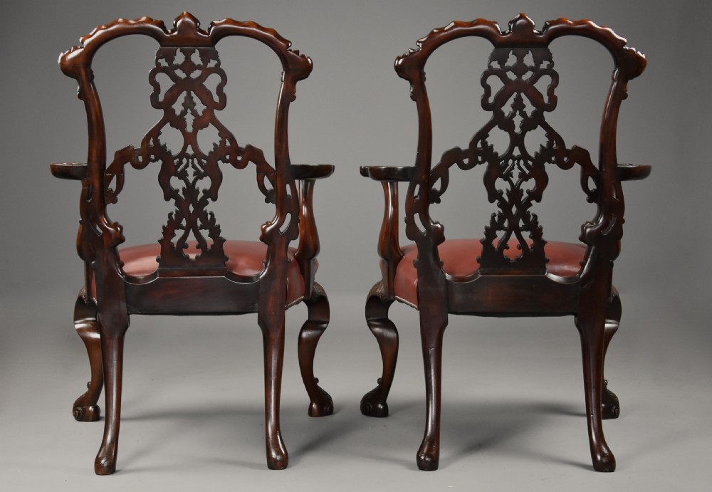 Fourteen extremely rare & important fine quality mid 19thc mahogany ribband back chairs, the chairs exact designs from Chippendale’s ‘Director’ View XIV
