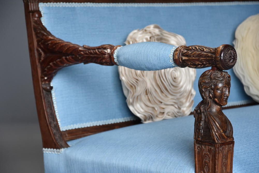 Rare late 18th century walnut Italian sofa (canape) of Neoclassical design View VI