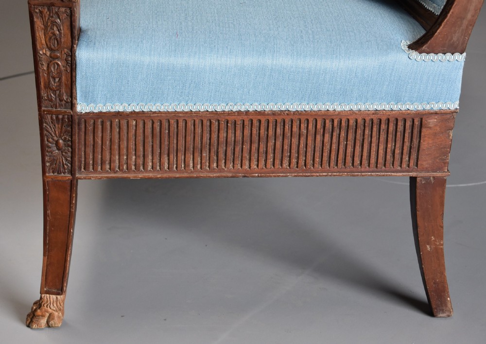 Rare late 18th century walnut Italian sofa (canape) of Neoclassical design View XI