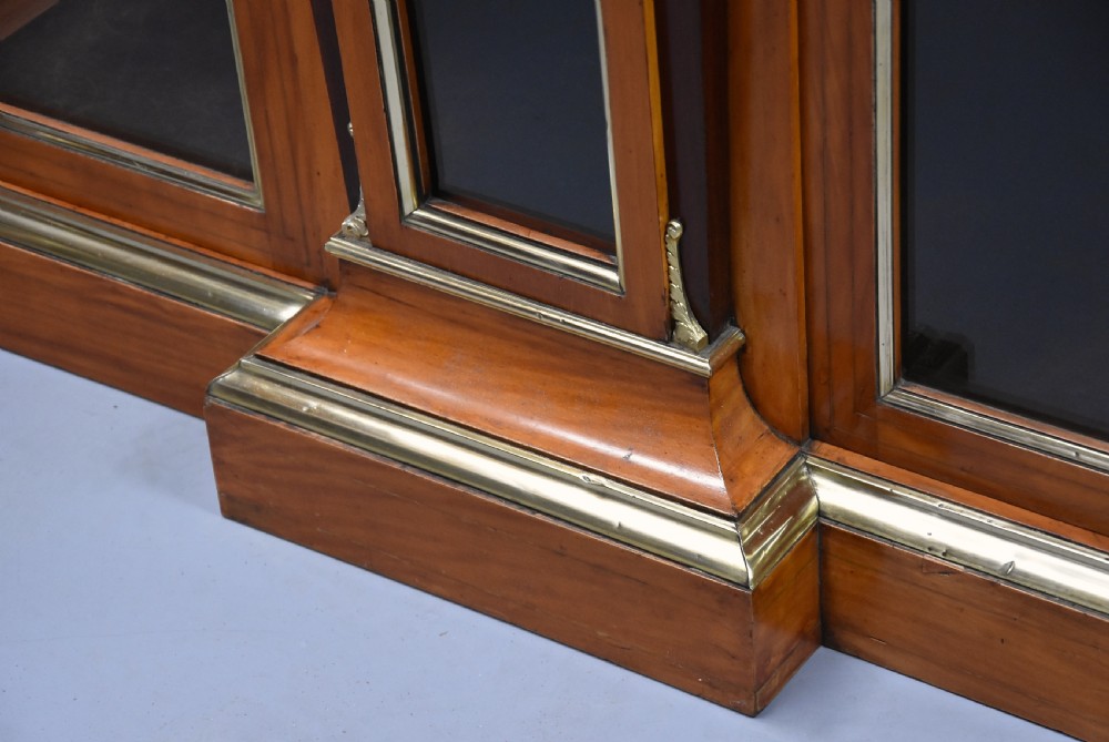 Superb pair of late 19thc Exhibition quality satinwood breakfront display cabinets View XVII