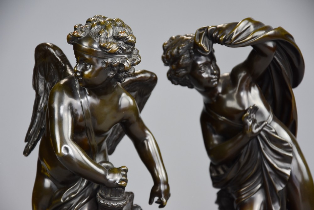 Fine quality pair of late 19th century French bronze figures of ‘Cupid’ and ‘Psyche’ View VI
