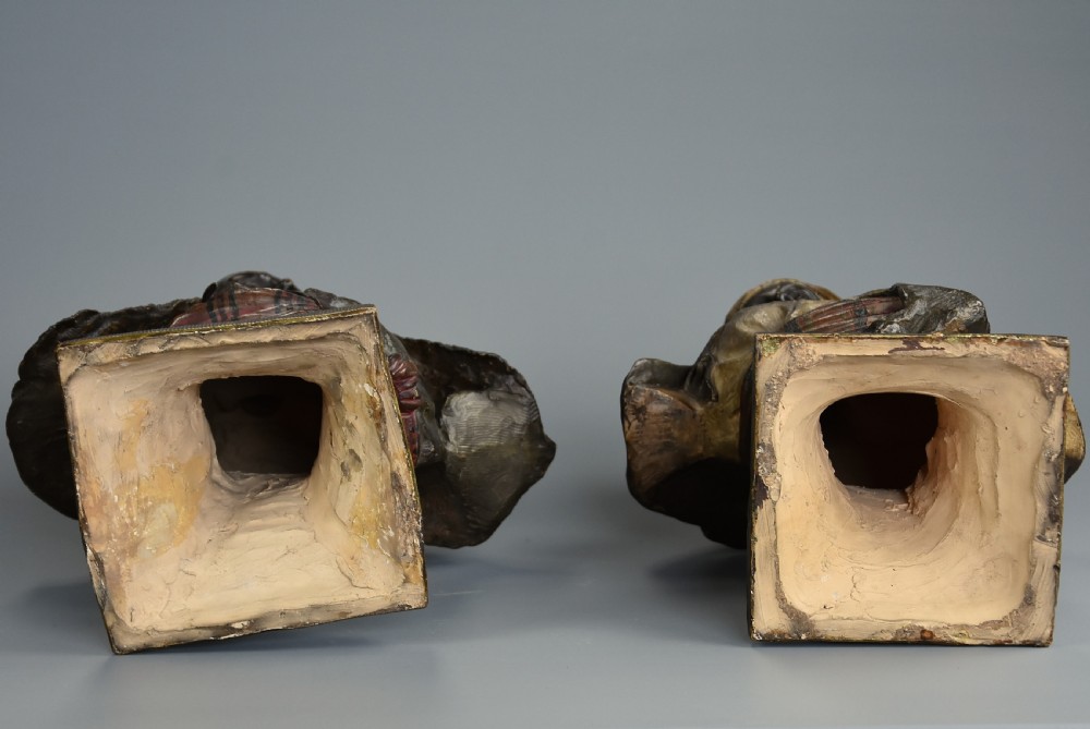 A superb pair of late 19th century Orientalist polychrome terracotta busts by Friedrich Goldscheider View XV