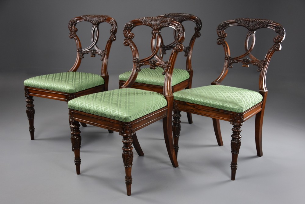 Superb quality early 19thc set of four rosewood chairs of Indian influence View IV