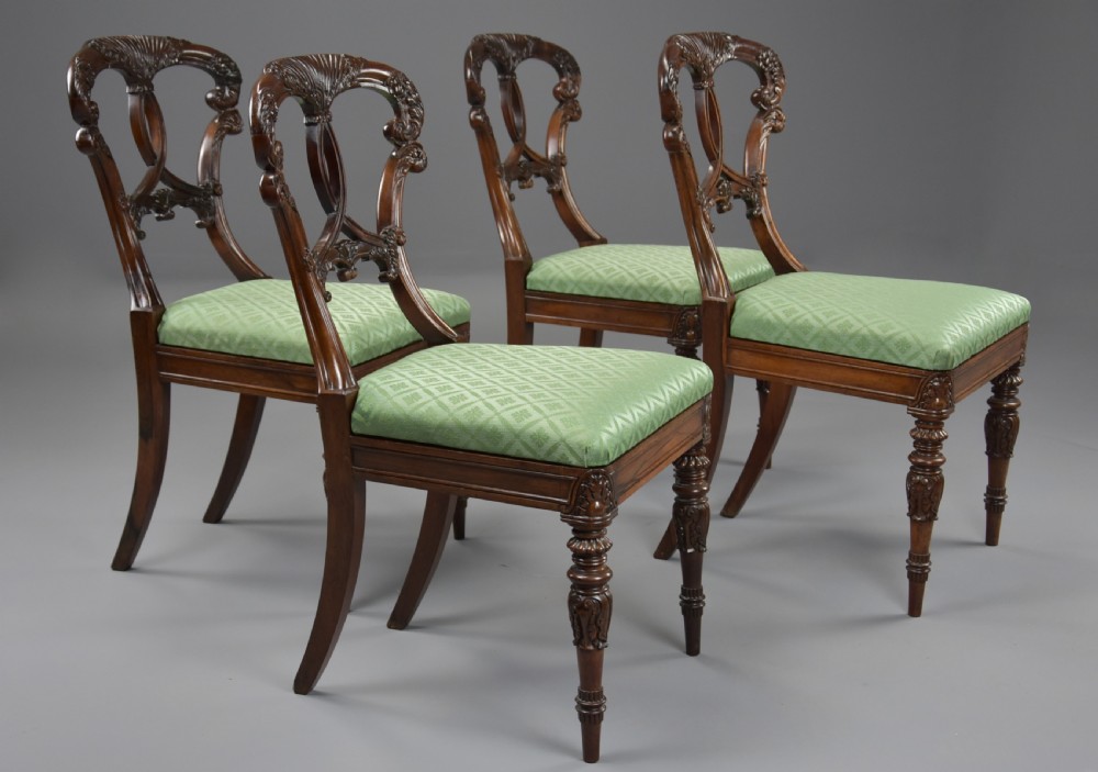 Superb quality early 19thc set of four rosewood chairs of Indian influence View X
