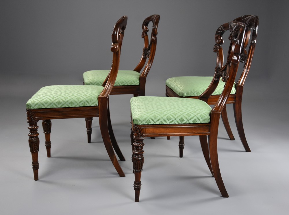 Superb quality early 19thc set of four rosewood chairs of Indian influence View XV