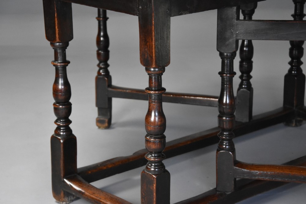 Large early 18th century oak gateleg table of exceptional patina View XVII
