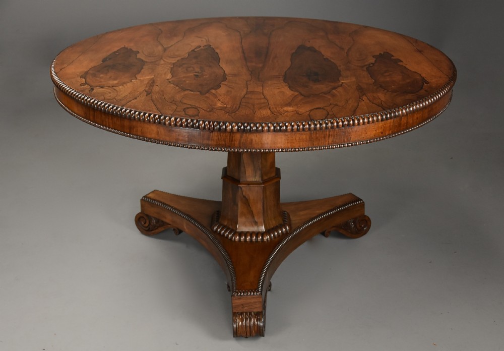 Fine quality William IV rosewood breakfast tilt top table with wonderful patina View IV