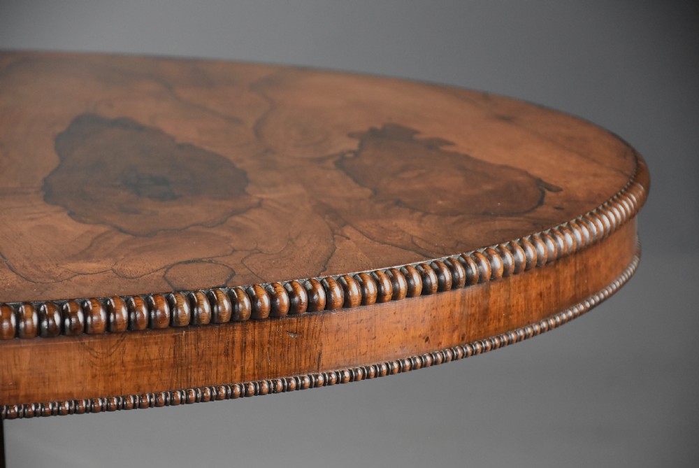Fine quality William IV rosewood breakfast tilt top table with wonderful patina View VII