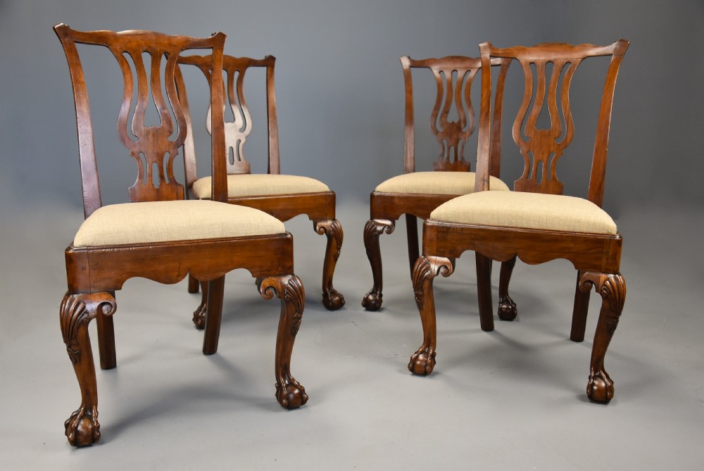 Rare fine quality set of six George II walnut dining chairs of fine patina View V