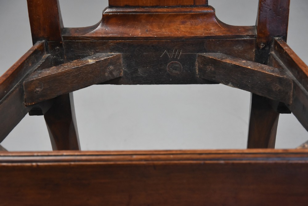 Rare fine quality set of six George II walnut dining chairs of fine patina View XII
