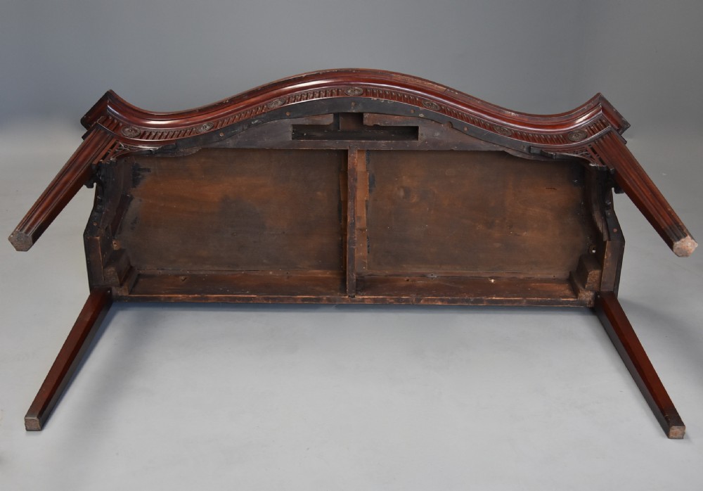 Late 19th century mahogany serpentine shaped serving or side table in the Adam style of fine patina View XIV