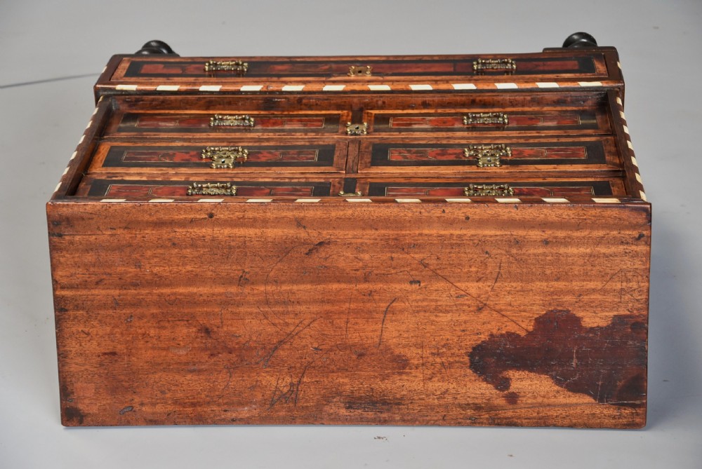 Late 17th century Continental walnut & tortoiseshell collector’s chest of drawers View IX