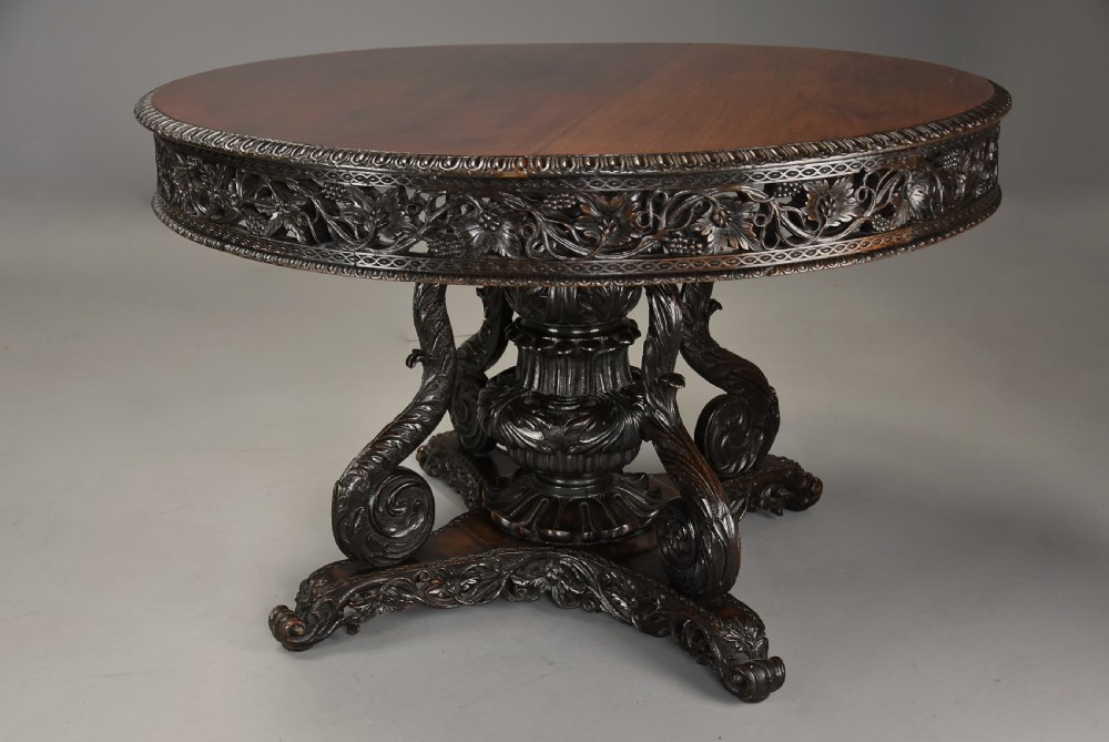 Large mid 19th century Anglo Indian padouk centre table View II