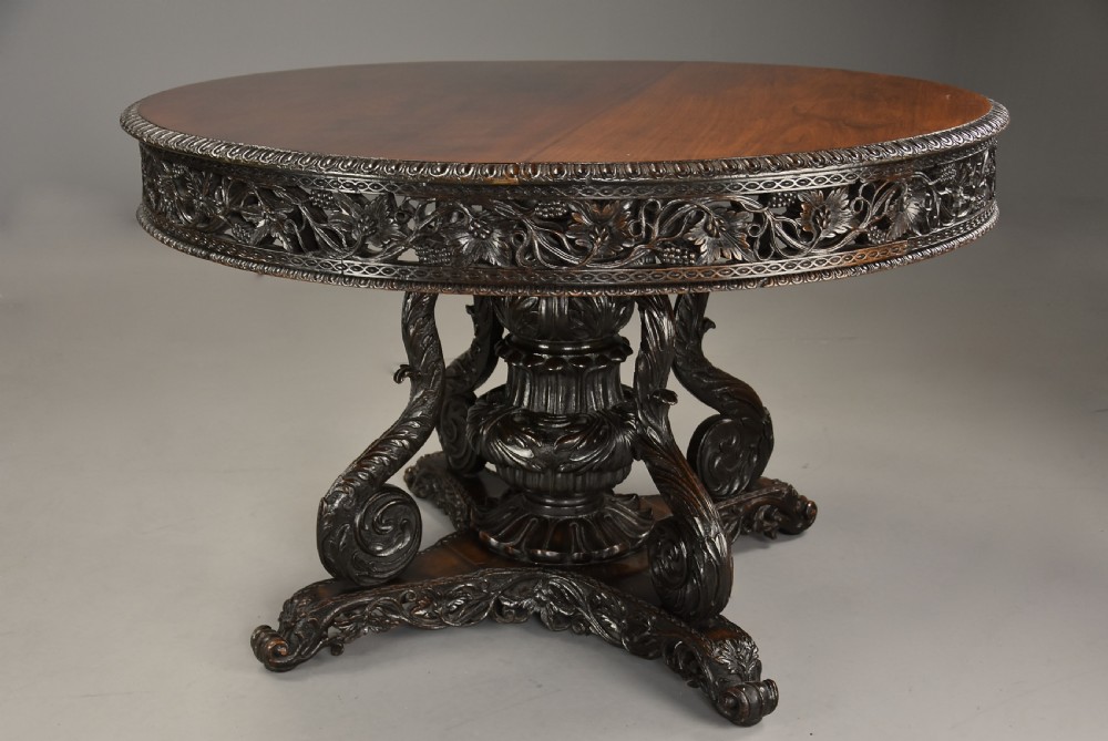 Large mid 19th century Anglo Indian padouk centre table View IV