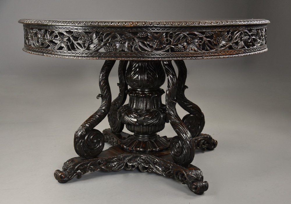 Large mid 19th century Anglo Indian padouk centre table View V