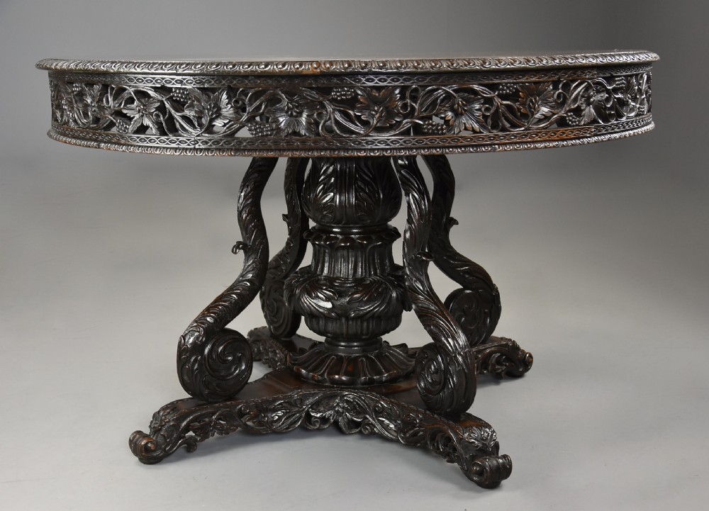 Large mid 19th century Anglo Indian padouk centre table View VI