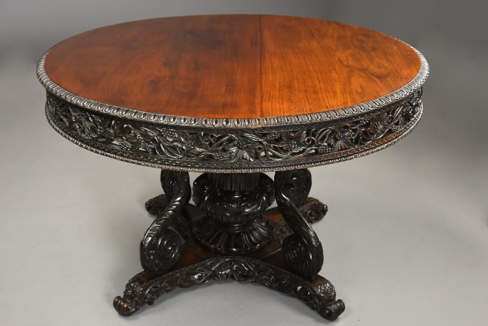 Large mid 19th century Anglo Indian padouk centre table View VII