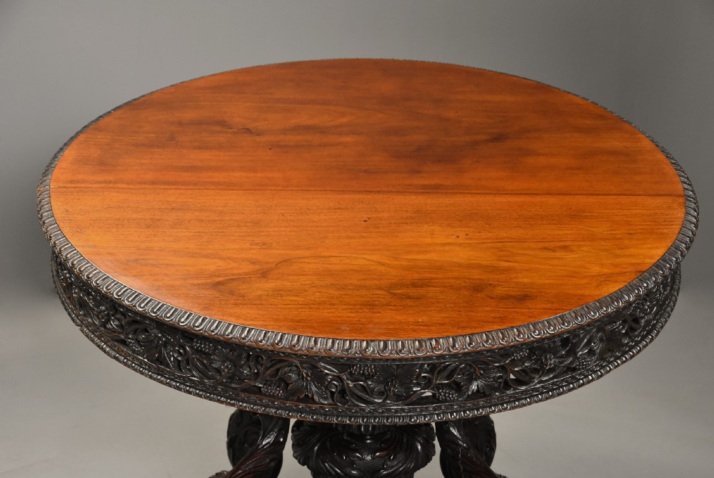 Large mid 19th century Anglo Indian padouk centre table View IX