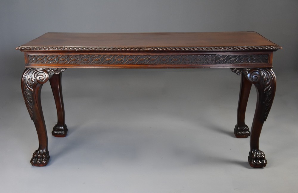 Late 19th century mahogany side table by Edwards & Roberts of bold proportions View II
