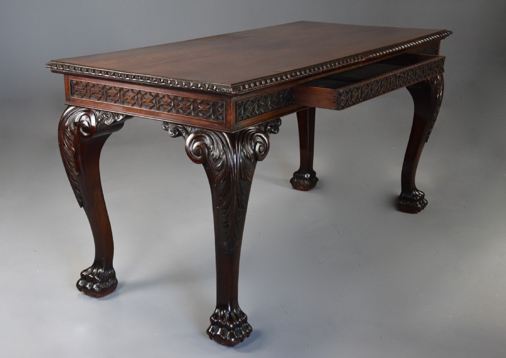 Late 19th century mahogany side table by Edwards & Roberts of bold proportions View VII