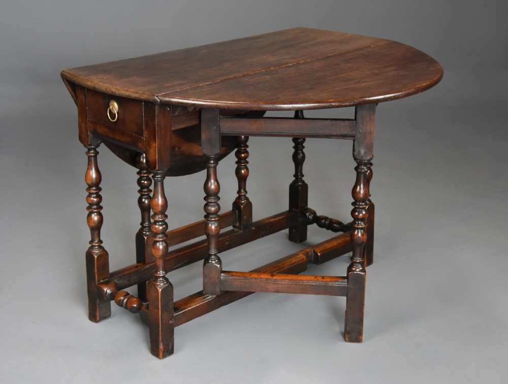 Rare late 17th century walnut gateleg table of superb patina View VII