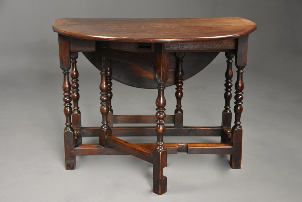Rare late 17th century walnut gateleg table of superb patina View VIII
