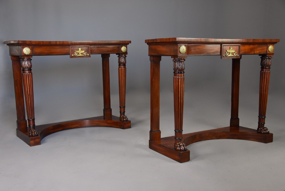 Fine quality pair of Regency mahogany console tables View IV