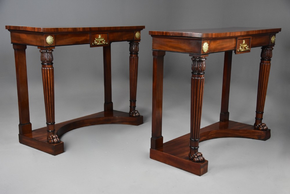 Fine quality pair of Regency mahogany console tables View VI