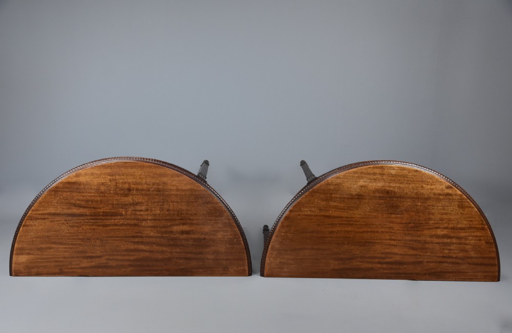 Superb pair of fine quality late 19th century mahogany demi-lune console tables in the Adam style View XIV