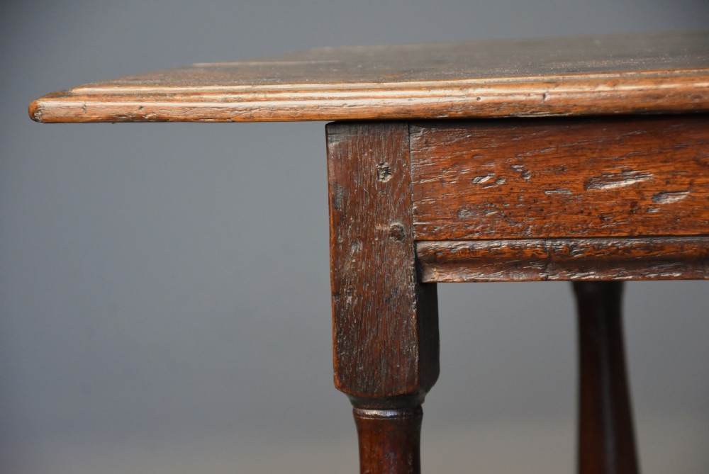 Early 18th century unusual oak tavern table of fine patina View VII