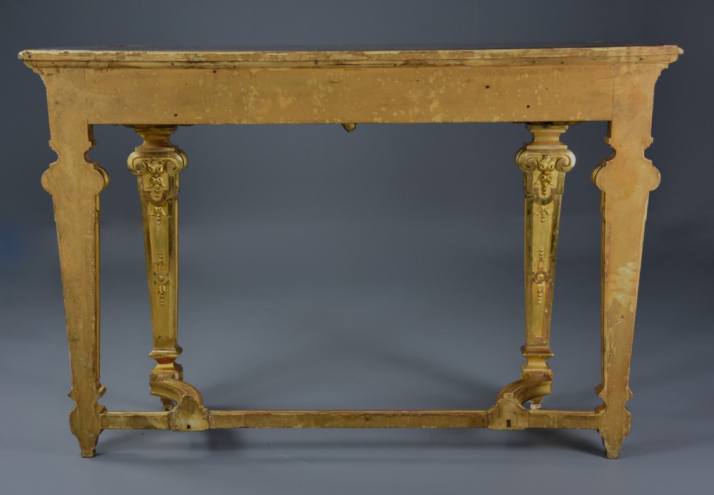 Late 19th century French giltwood console table with marble top View XV