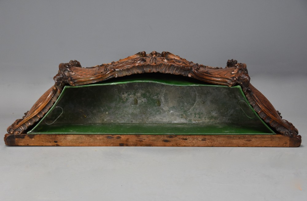 Large 19th century French carved walnut jardiniere in the Rococo style  View XI