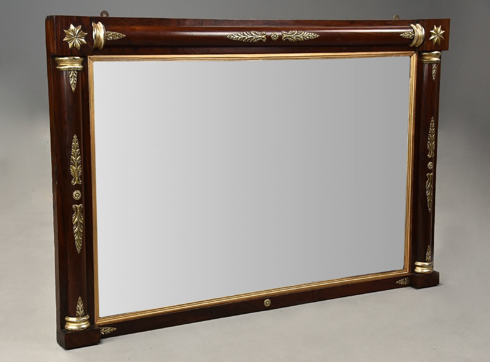 Fine quality early 19th century Regency rosewood overmantle mirror View IV