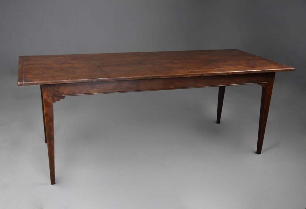 Large late 19thc Arts & Crafts oak farmhouse table of good patina